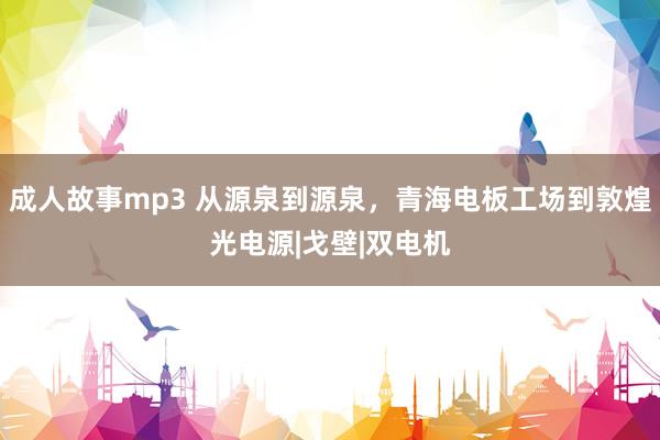 成人故事mp3 从源泉到源泉，青海电板工场到敦煌光电源|戈壁|双电机