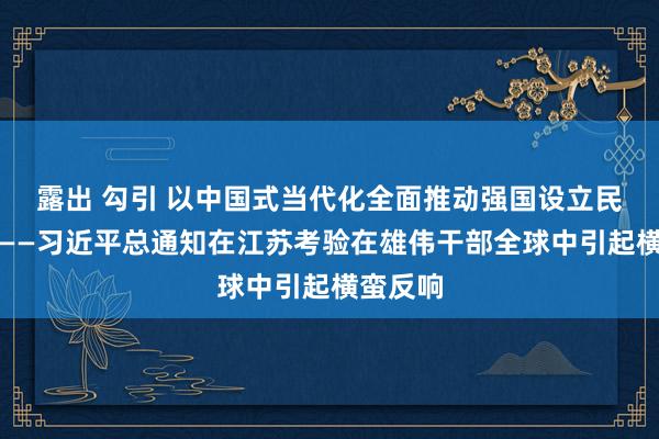 露出 勾引 以中国式当代化全面推动强国设立民族恢复——习近平总通知在江苏考验在雄伟干部全球中引起横蛮反响