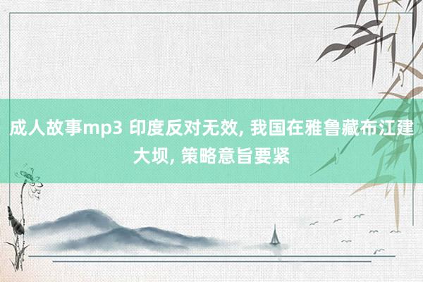 成人故事mp3 印度反对无效， 我国在雅鲁藏布江建大坝， 策略意旨要紧