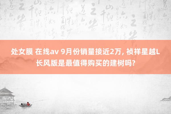 处女膜 在线av 9月份销量接近2万， 祯祥星越L长风版是最值得购买的建树吗?