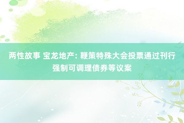 两性故事 宝龙地产: 鞭策特殊大会投票通过刊行强制可调理债券等议案